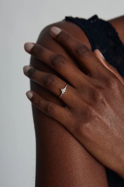 Zirconia Terälehti Sormus Hopea<JOIA Fashion