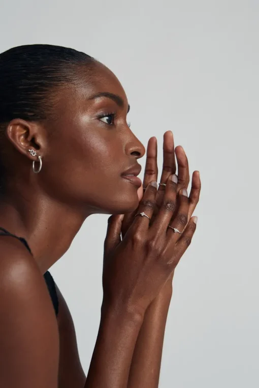 Zirconia Terälehti Sormus Hopea<JOIA Fashion