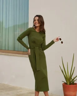 Zoey Dress Chive<Nakoa Fashion