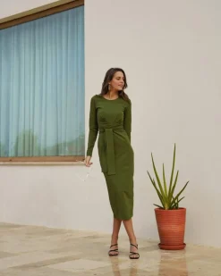 Zoey Dress Chive<Nakoa Fashion